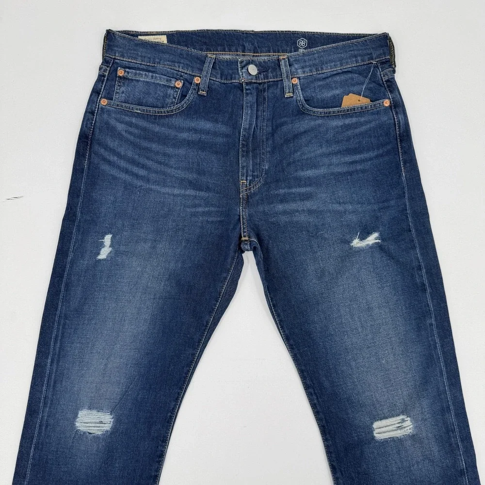 Levi's 502 Straight Leg Jeans Mens 34x32 Blue Denim‎ NWT Reclaimed Sustainable